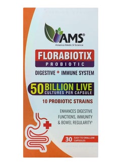 AMS Florabiotix Probiotic Digestive+Immune System Capsules 30's  - Image 2