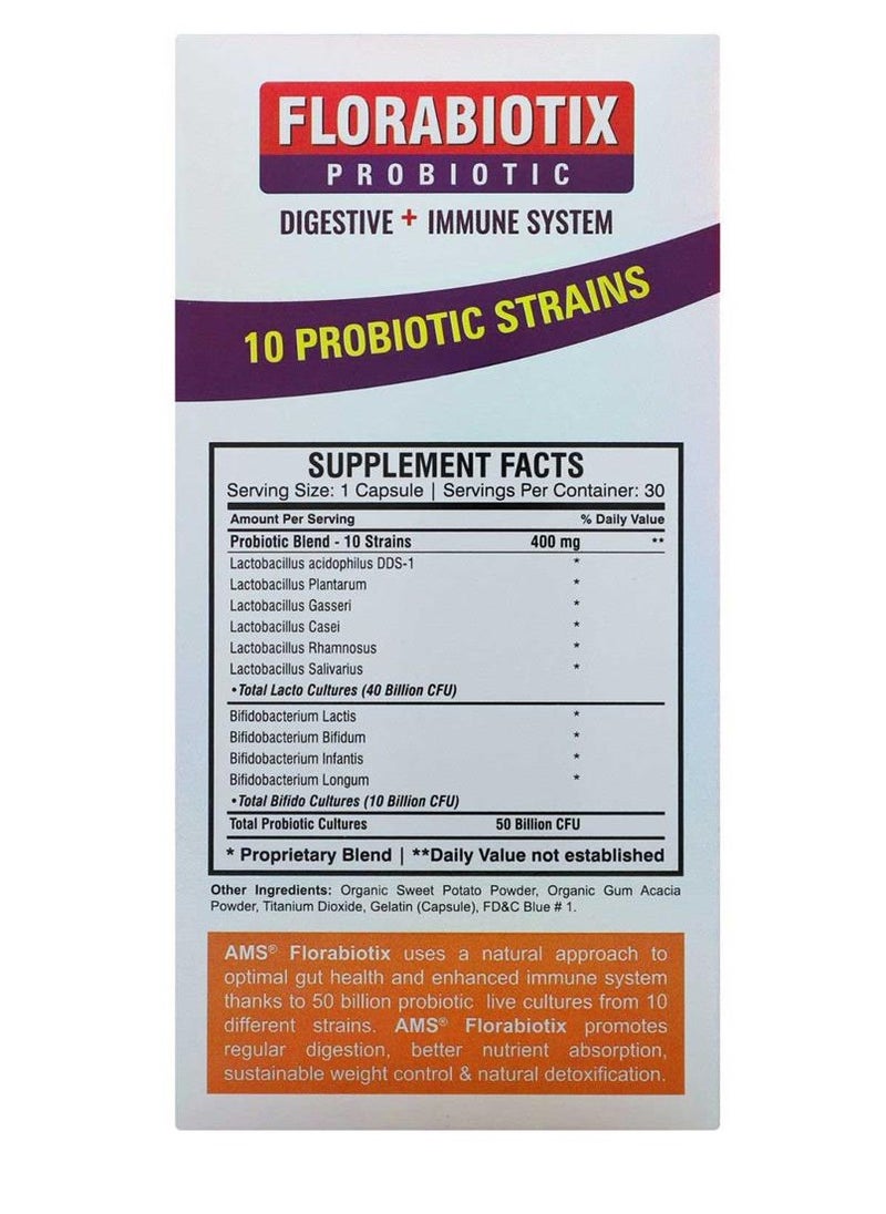 AMS - Florabiotix Probiotic Digestive+Immune System Capsules 30's - Image 1