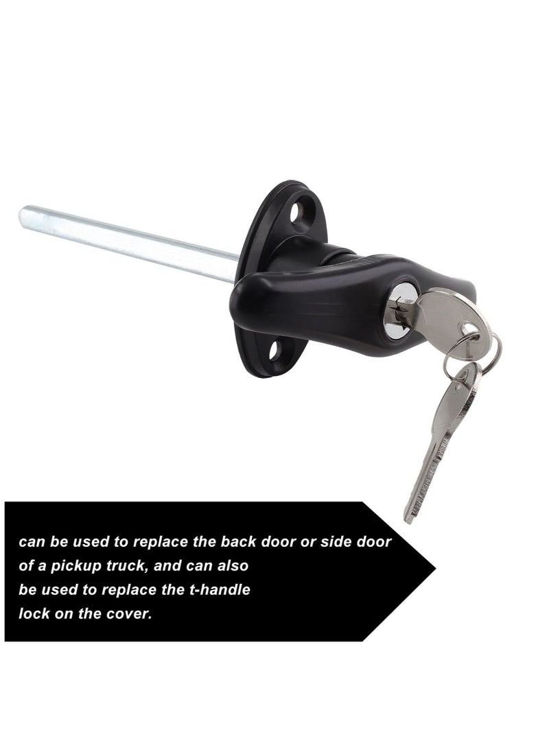 KASTWAVE - Truck Cap Locking T-Handles 1 Pack Camper Topper Locks with Keys, Canopy Replacement Locks Blind Mount Locks for RV Caravan Motorhomes Black - Image 1