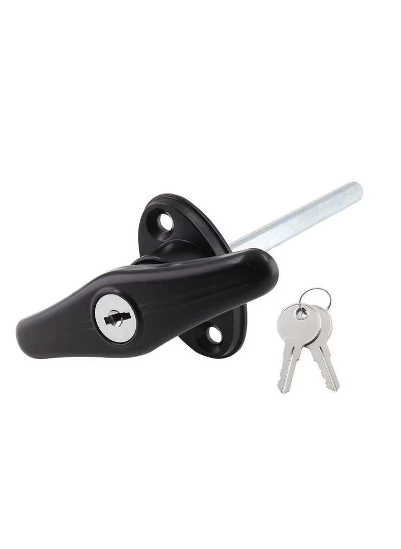 KASTWAVE - Truck Cap Locking T-Handles 1 Pack Camper Topper Locks with Keys, Canopy Replacement Locks Blind Mount Locks for RV Caravan Motorhomes Black - Image 1