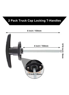 KASTWAVE Truck Cap Locking T-Handles 1 Pack Camper Topper Locks with Keys, Canopy Replacement Locks Blind Mount Locks for RV Caravan Motorhomes Black  - Image 3