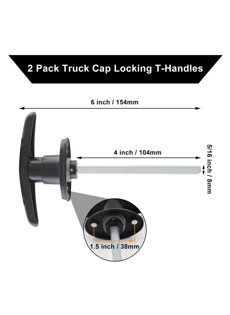 KASTWAVE - Truck Cap Locking T-Handles 1 Pack Camper Topper Locks with Keys, Canopy Replacement Locks Blind Mount Locks for RV Caravan Motorhomes Black - Image 1