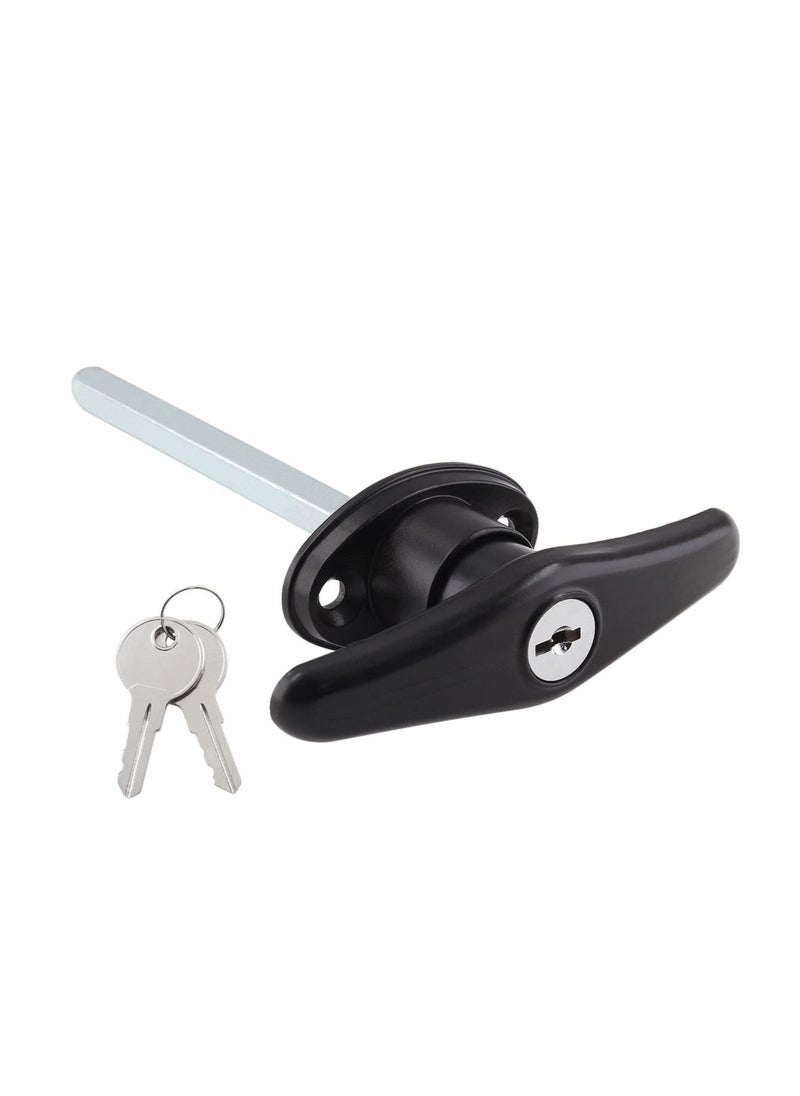 KASTWAVE - Truck Cap Locking T-Handles 1 Pack Camper Topper Locks with Keys, Canopy Replacement Locks Blind Mount Locks for RV Caravan Motorhomes Black - Image 1
