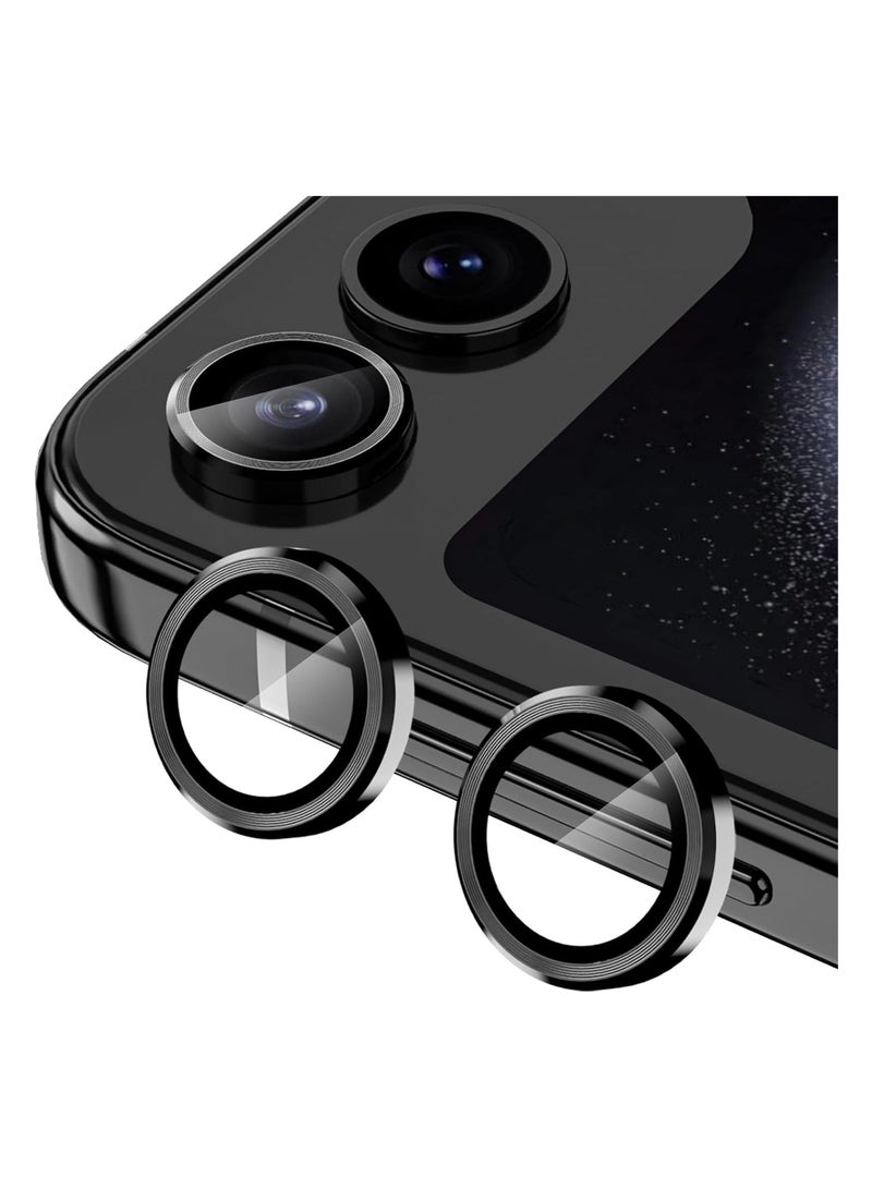 Wtech Premium Camera Lens Tempered Glass Protector Sheild For Samsung Galaxy Z Flip6 5G 2024 Black - Image 1