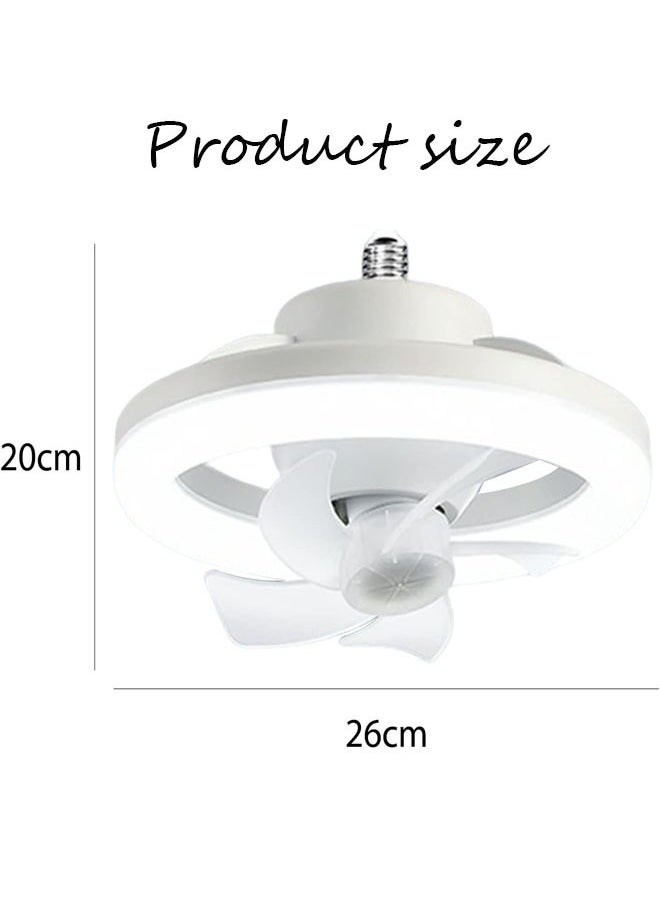 Aikenn - Fan Light Led Fan Light 48w Fan Light 360° Oscillating Small Fan E27 Mini Fan Light Dimmable Fan Ceiling Fan With Light Three-Speed Adjustable With Remote Control Suitable For Kitchen Bedroom Living Room Office - Image 1