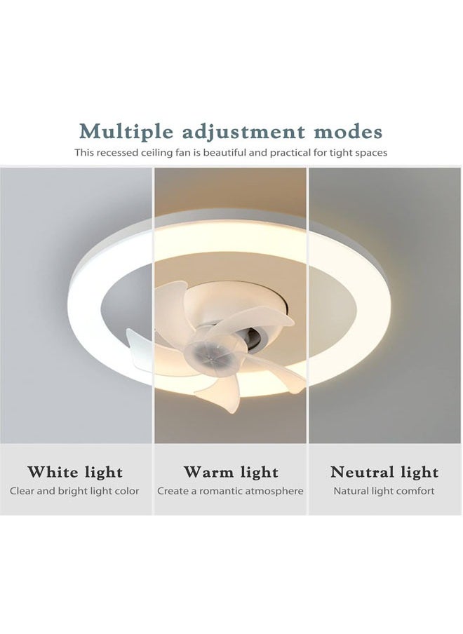 Aikenn - Fan Light Led Fan Light 48w Fan Light 360° Oscillating Small Fan E27 Mini Fan Light Dimmable Fan Ceiling Fan With Light Three-Speed Adjustable With Remote Control Suitable For Kitchen Bedroom Living Room Office - Image 1