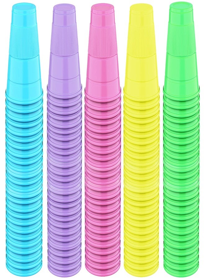 Pruvade Disposable Cups | 500 Pack | 5 oz Plastic Cups, Small Bathroom Cups, Assorted Colors, Perfect for Kids - Image 1