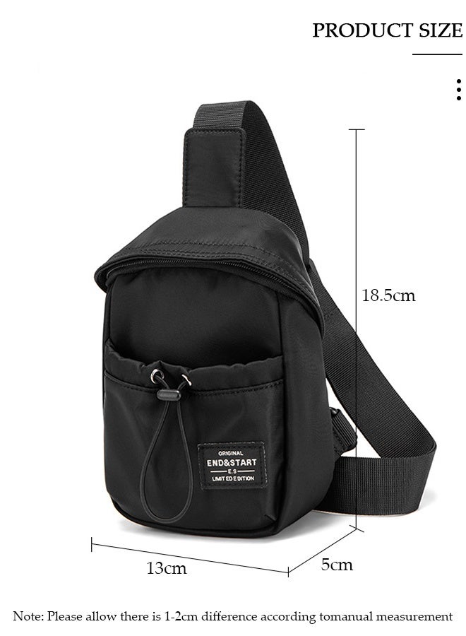 DUNISO Mens Crossbody Bag Shoulder Bag with Adjustable Strap and Top Handle Multi-layer Functional New Trends Fashion Handbag Black - Image 2