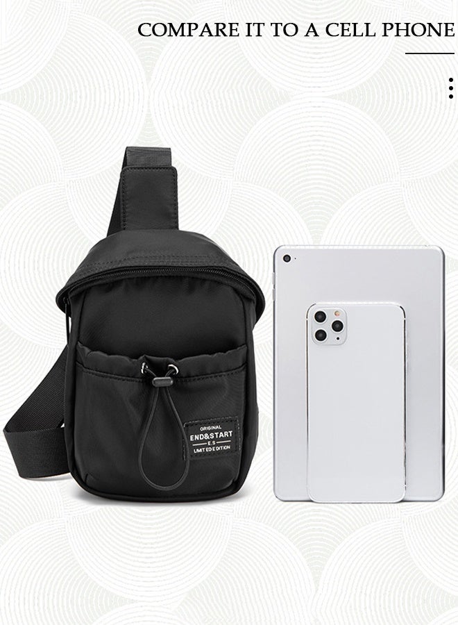 DUNISO Mens Crossbody Bag Shoulder Bag with Adjustable Strap and Top Handle Multi-layer Functional New Trends Fashion Handbag Black - Image 5