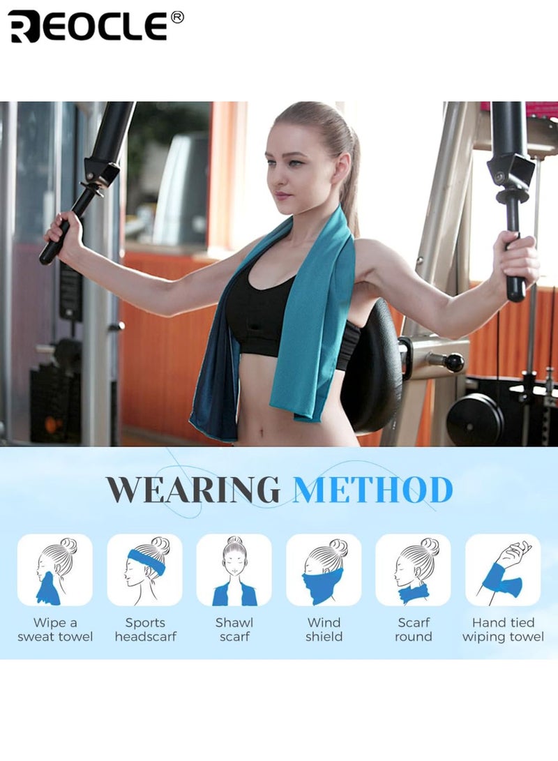 REOCLE Quick-Drying Cooling Sports Towel with Storage Box Lightweight Towel with Ergonomic Handle Super Absorbent Ultra Soft Compact Machine Washable Towel - Image 4