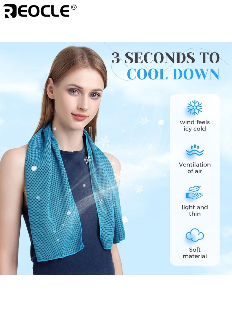 REOCLE Quick-Drying Cooling Sports Towel with Storage Box Lightweight Towel with Ergonomic Handle Super Absorbent Ultra Soft Compact Machine Washable Towel - Image 2