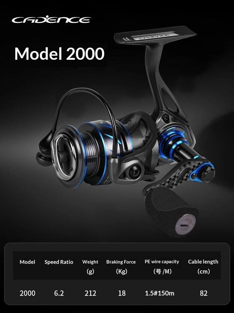 Cadence Spinning Fishing Reel Carbon 179g Lightweight Magnesium Alloy Slant Spool Long Casting For Saltwater Sea Fishing, CS10 2000 - Image 1