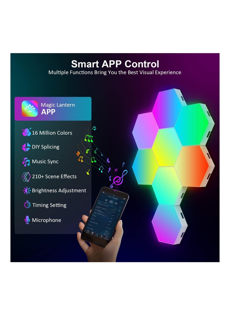 Led Light RGB LED Lights – 6-Pack Smart Hexagon LED Wall Lights with App & Remote Control, Music Sync LED Light Panels for Home, Living Room, Bedroom, Gaming Room & Décor - pzsku/Z70721BE33E07E1F133E4Z/45/_/1697038549/166df1f6-be25-45fb-a359-0b78a12b86e4