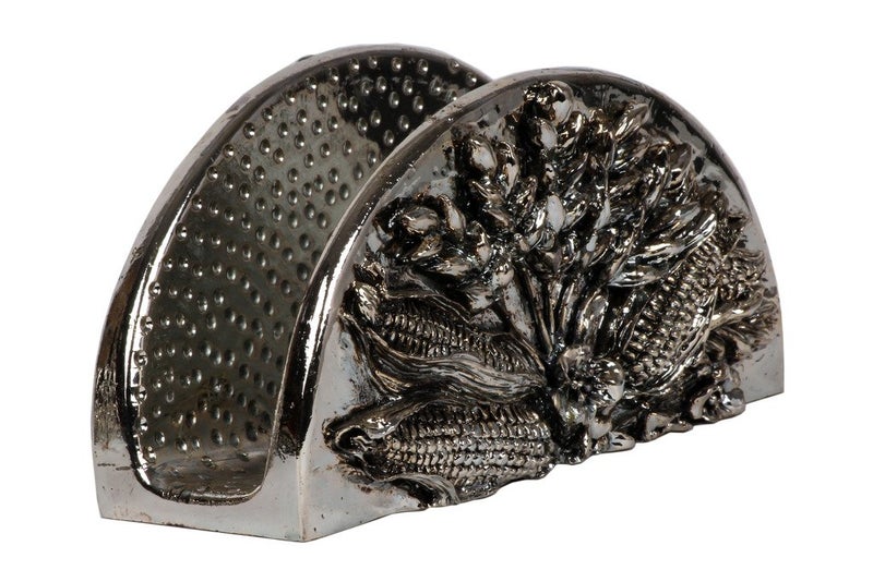 JewelandGifts Silver Plated Oxidized Napkin Holder  - Image 2