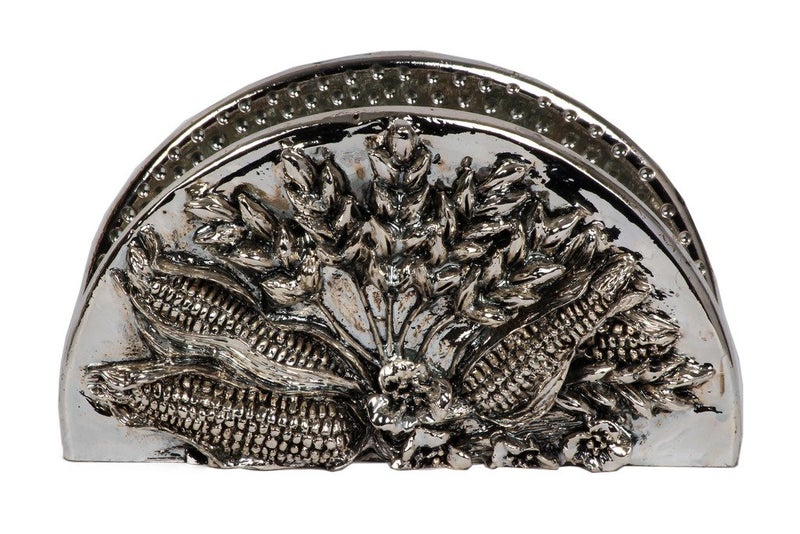 JewelandGifts Silver Plated Oxidized Napkin Holder  - Image 1