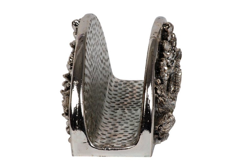 JewelandGifts Silver Plated Oxidized Napkin Holder  - Image 4