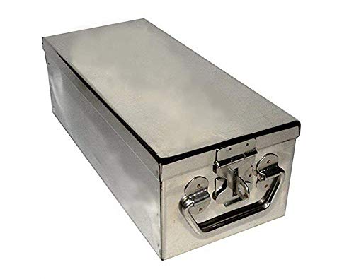 AEVLON Stainless Steel Rectangular LockerJewelleryCashCheck Book Box 10 Inch Silver - Image 1