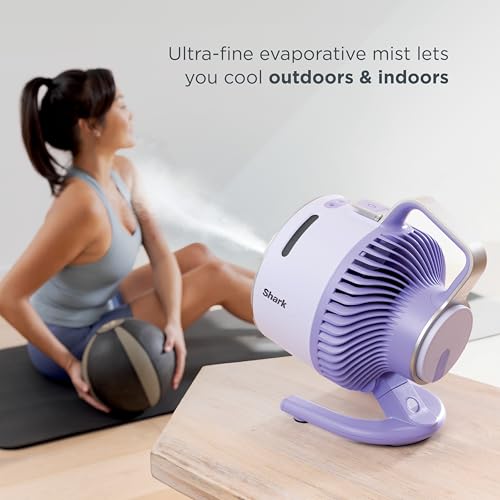 Shark FlexBreeze HydroGo Fan—Ultra-powerful portable fan with indoor + outdoor mist. Corded & cordless, 5 speeds, evaporative misting, Glacier. FA052BL - Image 5