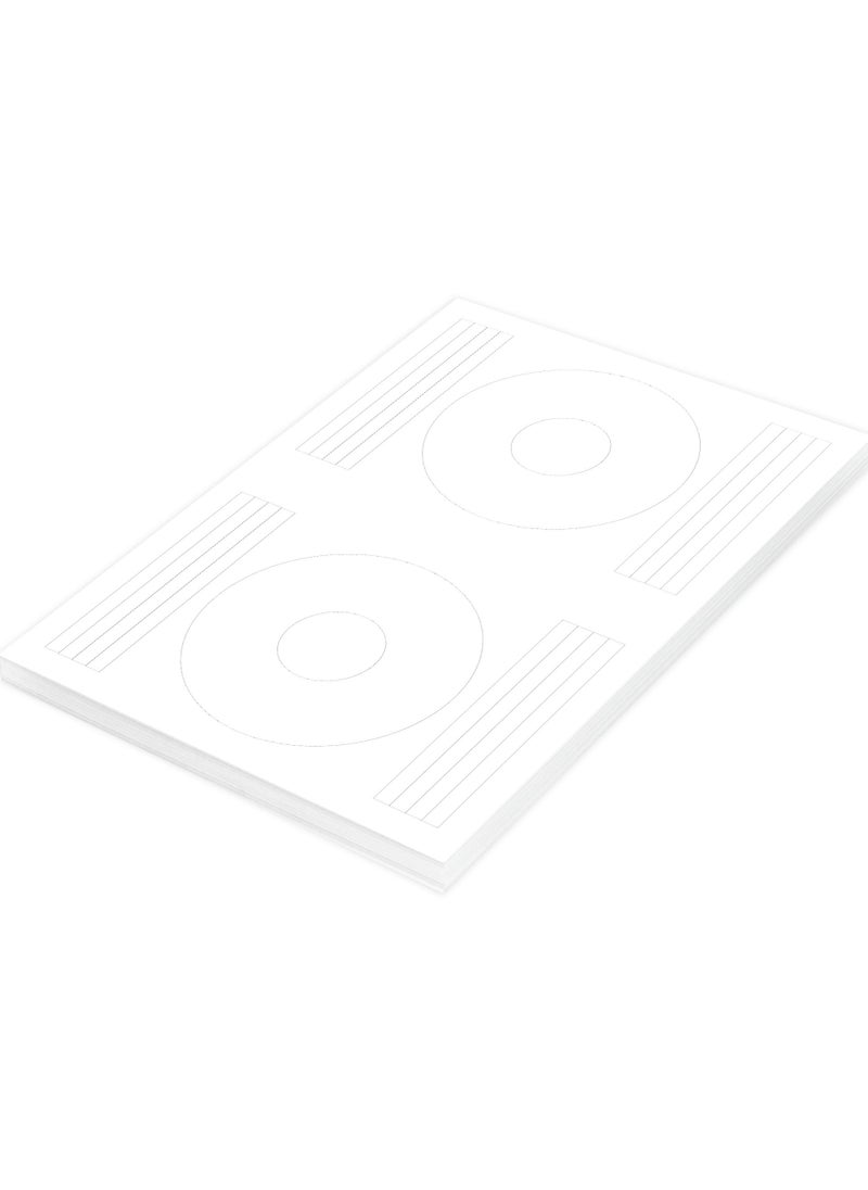 FIS - FIS Multipurpose Laser Labels, Colour White, Size 114mm CD (2 Stickers x 100 Sheet)  200 Labels, Size : A4 (21X29.7 CM) , Pack of 100 Sheets -FSLA2-1-100 - Image 1