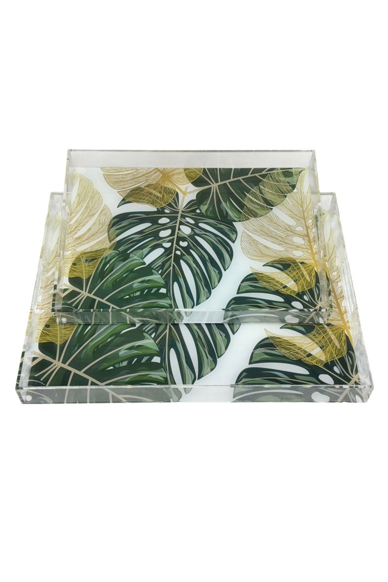 AFAQ Acrylic Serving Tray Set of 2 - Image 2