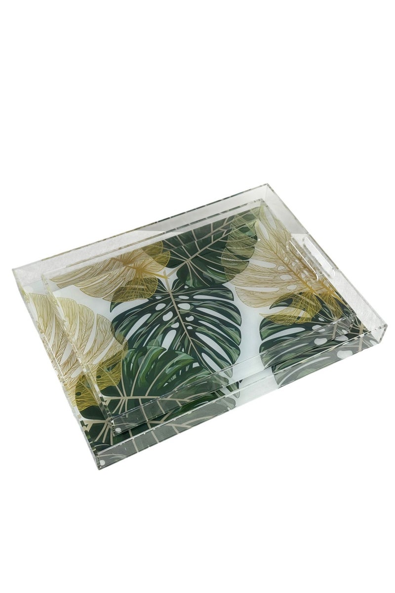 AFAQ Acrylic Serving Tray Set of 2 - Image 1