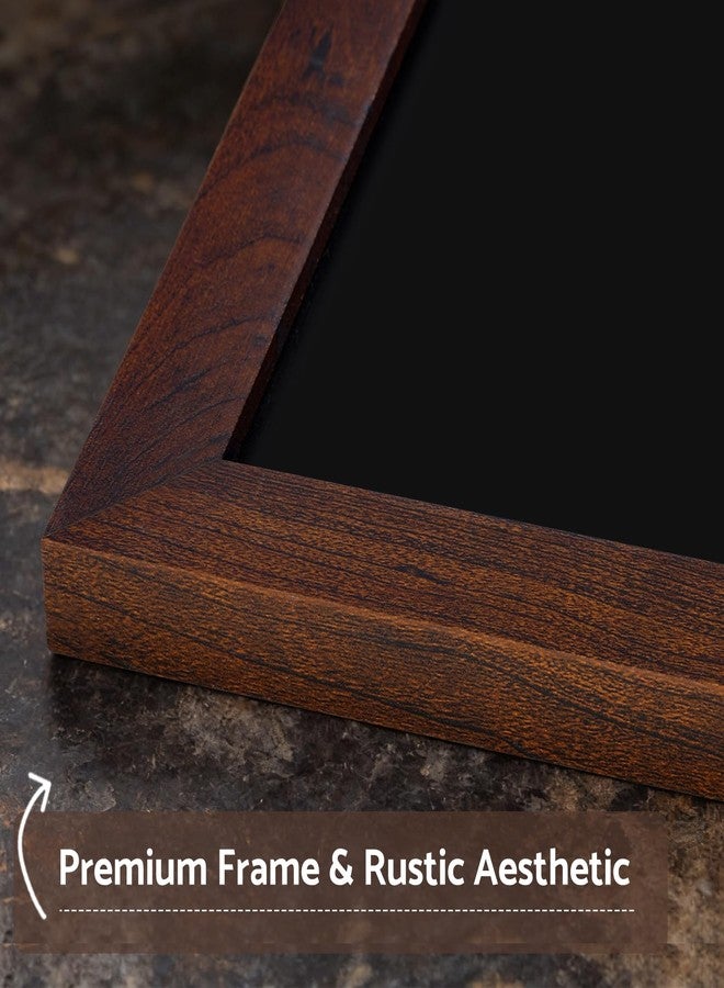 DOLLAR BOSS Magnetic Chalkboard for Wall, 24" x 18" Rustic Brown Framed Chalk Memo Board Menu Sign Display for Home, Kitchen, Office, Classroom with 4 Markers, 8 Magnets - Image 5