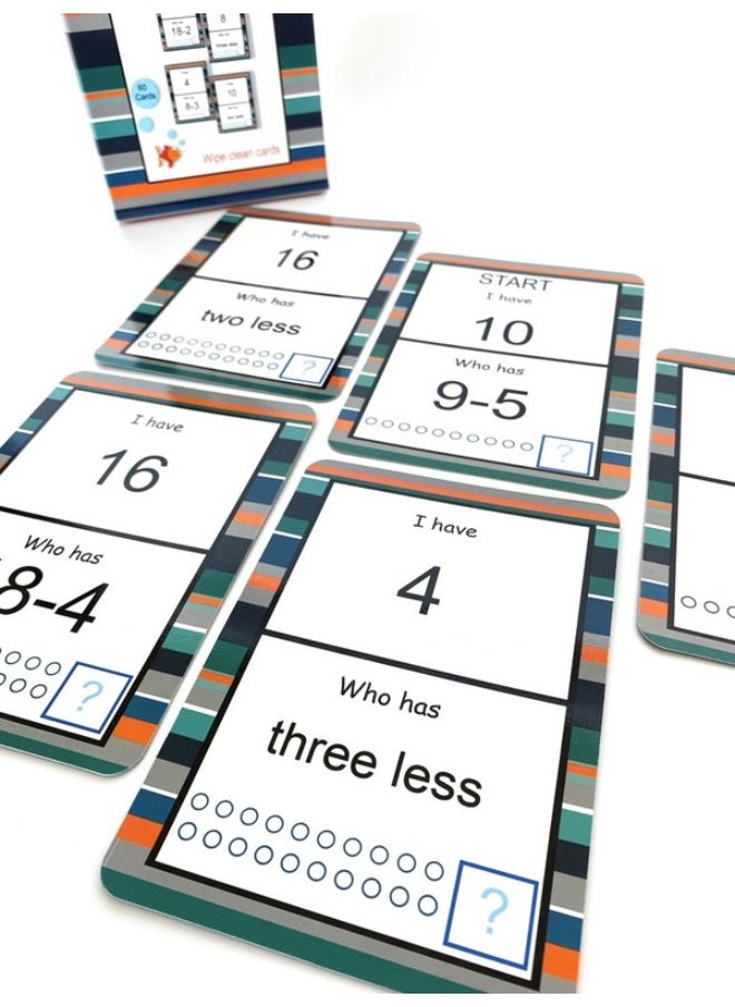 Kojokaru Toys - Subtraction Games Wipe Clean Activity Cards - Image 1