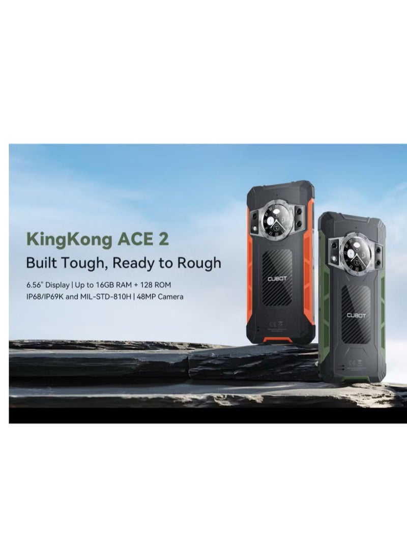 Cubot KingKong ACE 2 Built Tough, Ready to Rough 6.56" 2K Display Up to 16GB RAM + 128 ROM 5100mAh battery 48MP Camera Triple Rear Cameras Waterproof NFC Dual Flashlight Finger-scanner  - Image 2