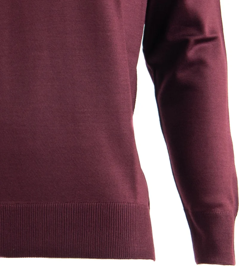 اوبلاند Men's Long Sleeve Half Turtleneck Classic Model Comfortable Cut Full Pattern Wool Woven Sweater