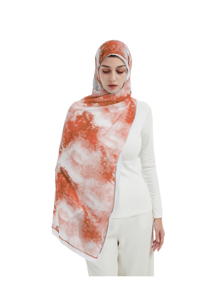 ShineShe Fashionable Chiffon Floral Print Long Scarf Headscarf - Image 1