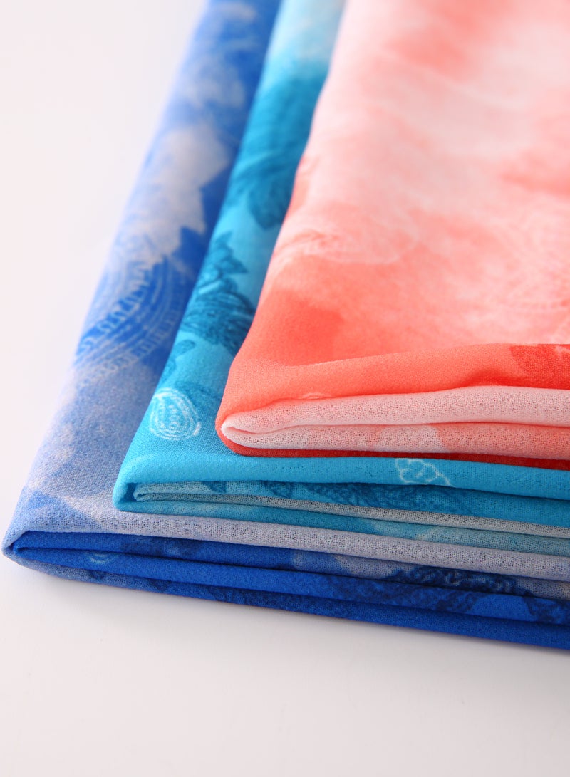 ShineShe Fashionable Chiffon Floral Print Long Scarf Headscarf - Image 4
