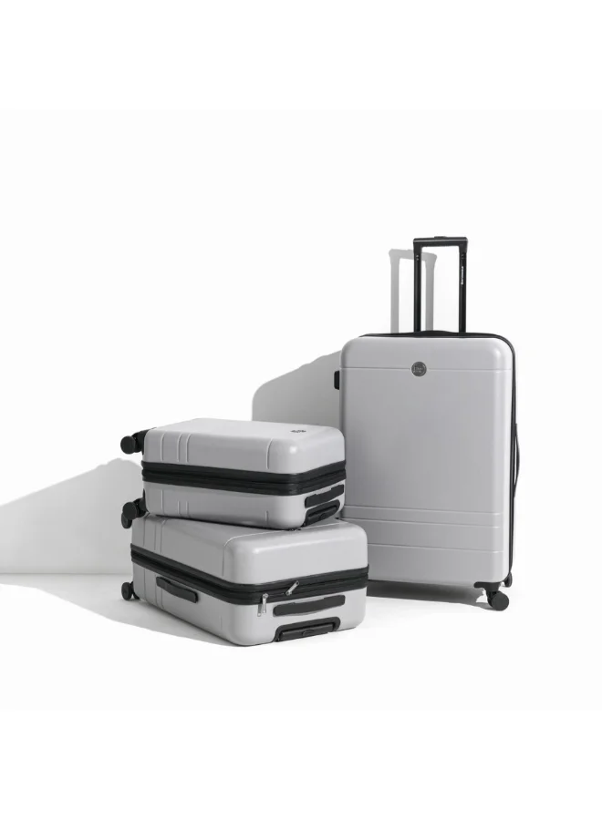 Mezoe Bon Voyage Zipper Closure Telescopic Handle Luggage Set Grey 20 x 25 x 50 cm BY-04