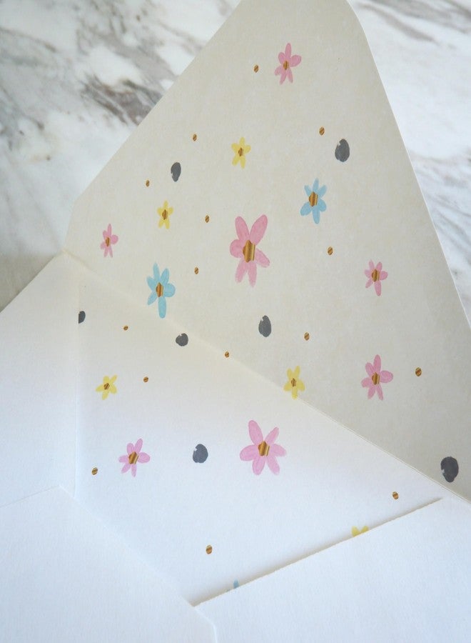 CHRIZ.Z Thank You Card - Single Textured Card with Foiled Lettering with 1 Kraft Envelopes - 5" x 7" Blank Inside (Floral) - Image 5