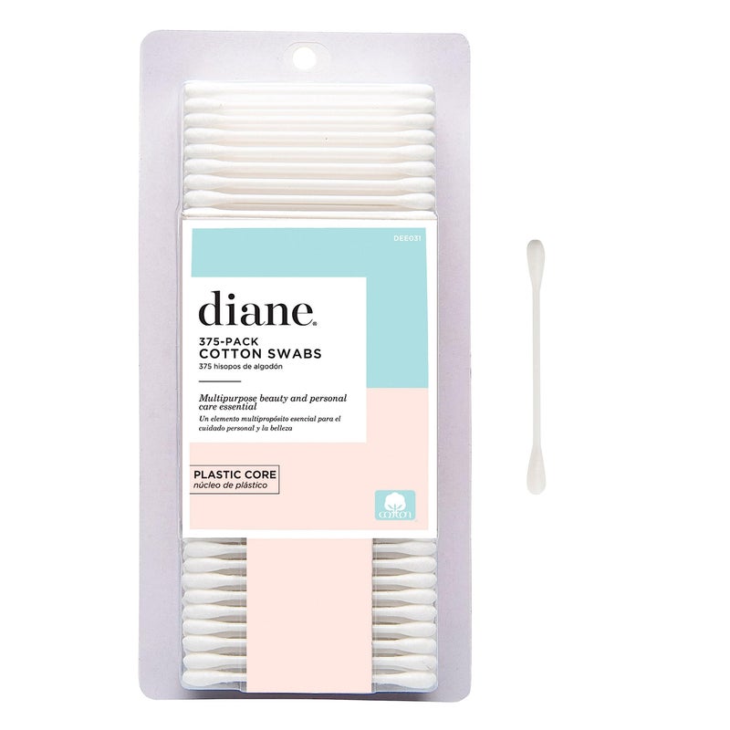 Diane Cotton Swabs, 375 ct. 1-Pack - Super Soft for Sensitive Skin, Gentle on Face, Makeup and Beauty Applicator, Nail Polish Removal, 3 inches long for Beauty, Personal Care, Crafts - Image 1