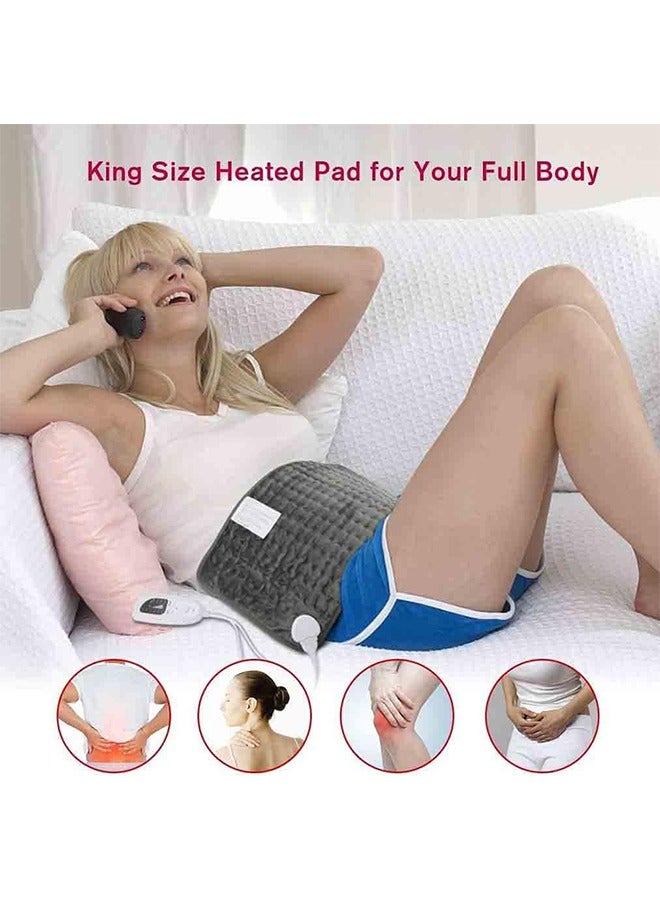 Generic Heating pad, Electric Heat Pad with Automatic Switch-Off and 6 Temperature Levels Heating pad for Back Neck Shoulder Belly Heating Technology - Machine Washable (Dark Gray, 12" x 24")  - Image 2