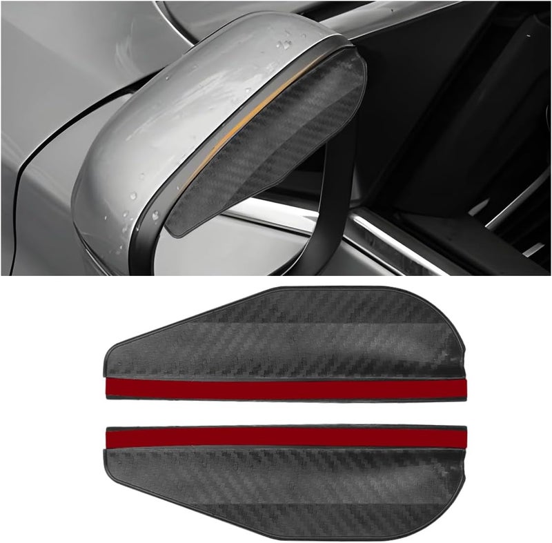 LHDOS Car Rear View Mirror Rain Visor Guard, Waterproof Side Mirror Rain Cover, PVC Auto Mirror Rain Eyebrow Guard, Universal Car Exterior Accessories for Cars Truck and SUV (Black) Easy lifting build - Image 1