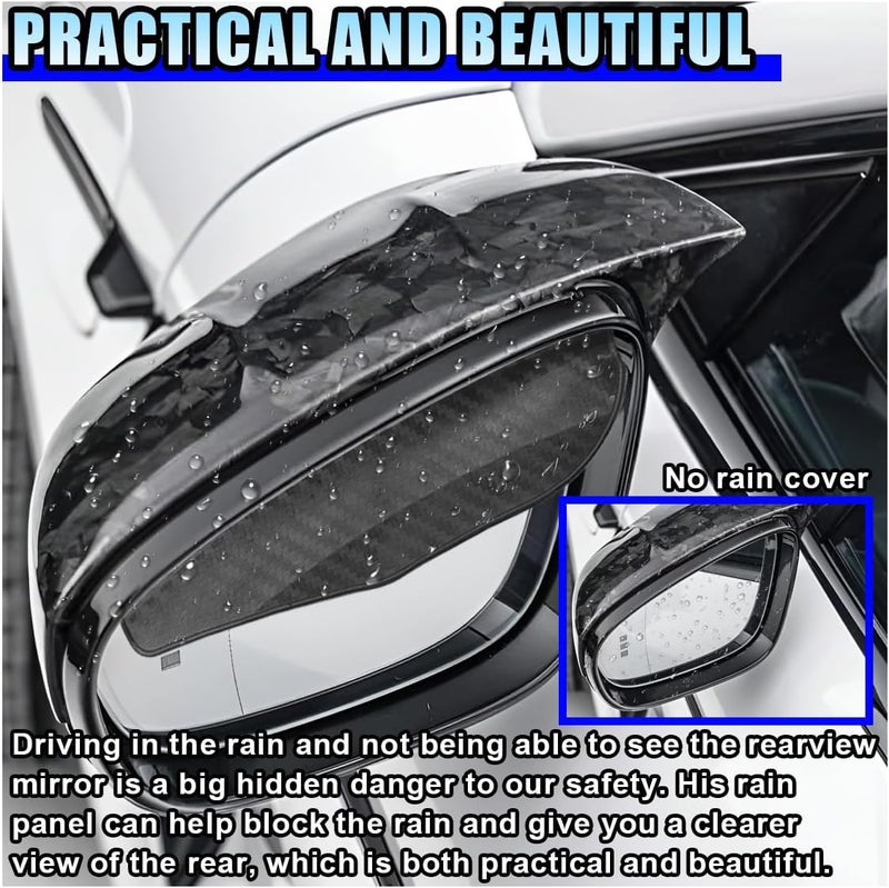 LHDOS Car Rear View Mirror Rain Visor Guard, Waterproof Side Mirror Rain Cover, PVC Auto Mirror Rain Eyebrow Guard, Universal Car Exterior Accessories for Cars Truck and SUV (Black) Easy lifting build - Image 3