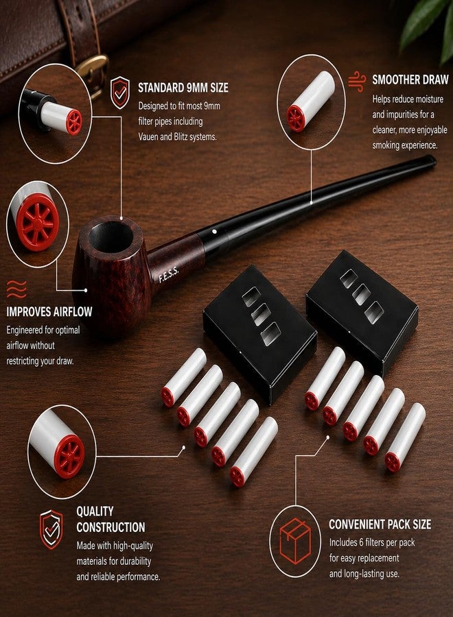 FESS 2 Pack 9mm Smoking Pipe Filters - Standard Size Pipe Filters for Tobacco Pipes - Image 4