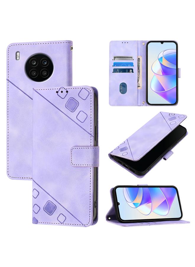 S-TOP Case For Huawei Nova 8i Skin Feel Embossed Leather Phone Case - Image 1