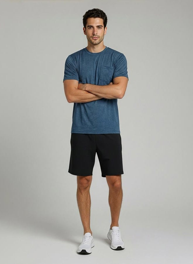 REALESSENTIALS 4 Pack: Men's Dry-Fit Short Sleeve Pocket Crew Performance Athletic T-Shirt (Available in Big & Tall), Set 3, XL - Image 4