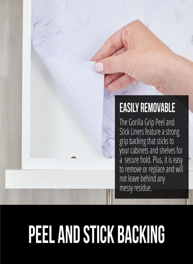 GORILLA GRIP Peel and Stick Paper, Removable Cover for Books, Shelves, Countertops, Drawers, Cabinets and Crafts, Easy Install Kitchen Decor, Shelf, Drawer, Cabinet Liners 19.7 in x 20 FT White Marble - Image 4