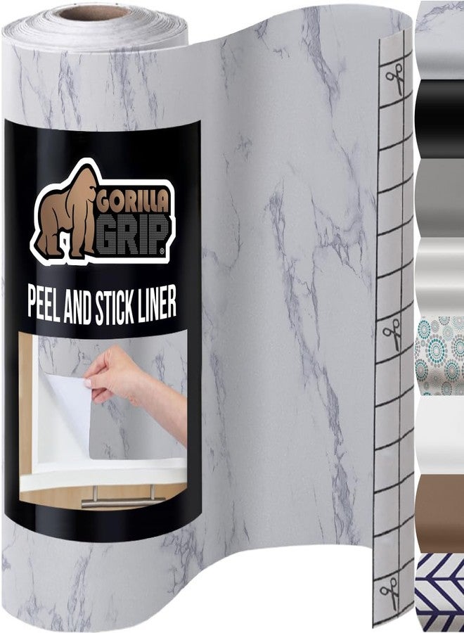 GORILLA GRIP Peel and Stick Paper, Removable Cover for Books, Shelves, Countertops, Drawers, Cabinets and Crafts, Easy Install Kitchen Decor, Shelf, Drawer, Cabinet Liners 19.7 in x 20 FT White Marble - Image 1