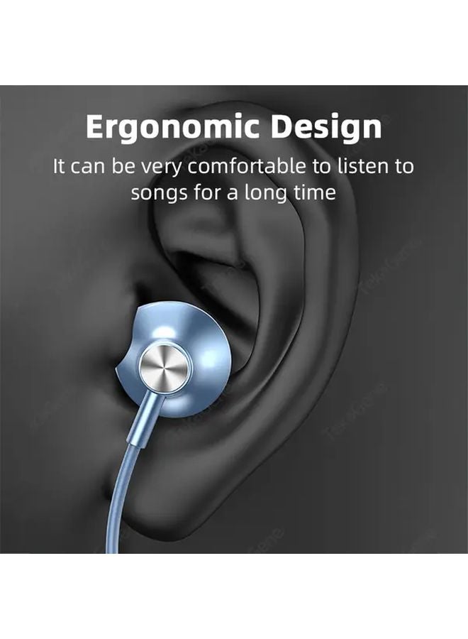 Type C Red Half In Ear Wired Headphones with Microphone for iPhone Android Xiaomi - Image 4