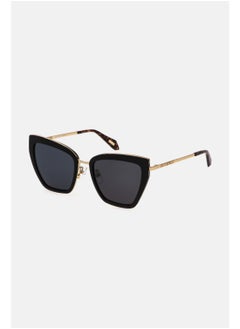 Just Cavalli Women's Square Shape  Stainless steel Sunglasses SJC092 530700 - Lens Size: 53 Mm - Shiny Black  - Image 1