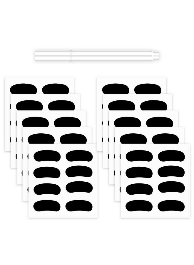 KINBOM 40 Pairs Sports Eye Black Stickers Eye Black Under Eye Black Stickers For Adults Kids With 1 White Pencil For Baseball Softball Football Themed Party Supplies - Image 1