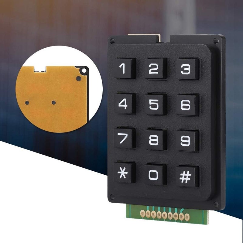 لوحة مفاتيح 3x4 وحدة لوحة مفاتيح 3x3 3x4 12 مفتاحًا رقميًا 4x3 مع دائرة معدنية 12 مفتاحًا - Image 2