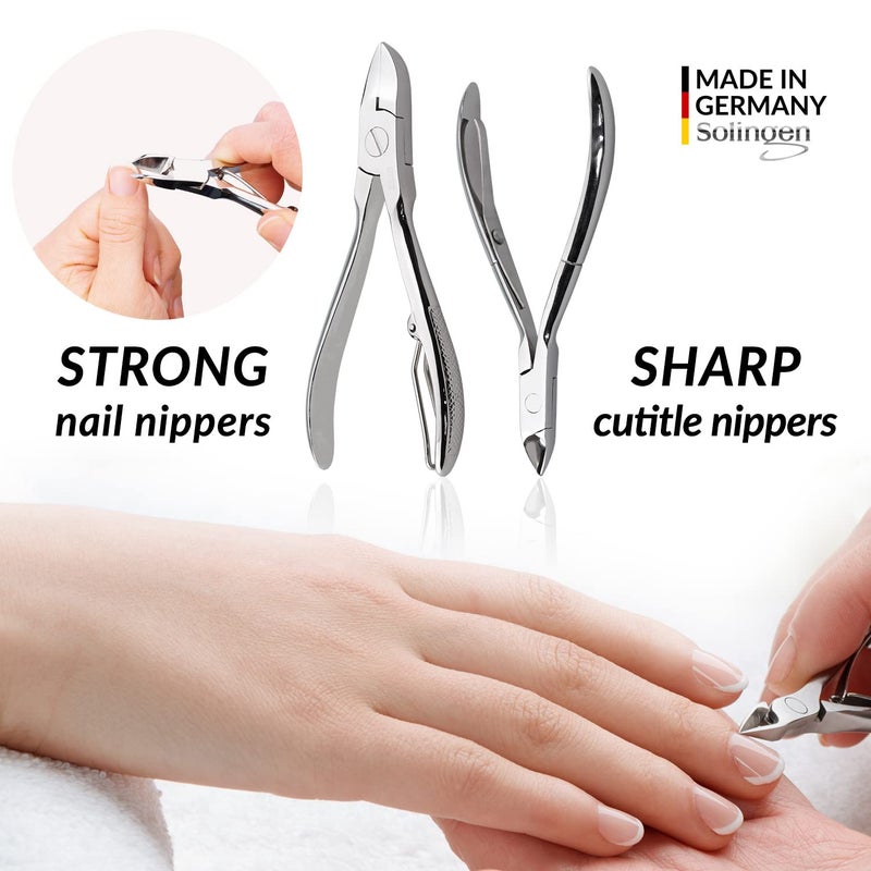 marQus Manicure Set Women and Men â€“ 12-Piece Professional Grooming Kit with Premium Tools, Genuine Leather Case, and exclusive Glass Nail File for Hand & Foot Care, German Quality - Image 5