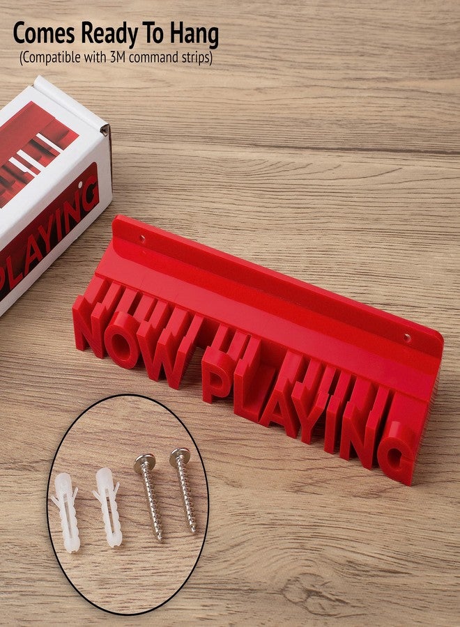 Noahrk Now Playing Vinyl Record Stand Wall Mount - Wall Holder Display Stand for Single to Triple LP - ABS Plastic (Red) - Image 5