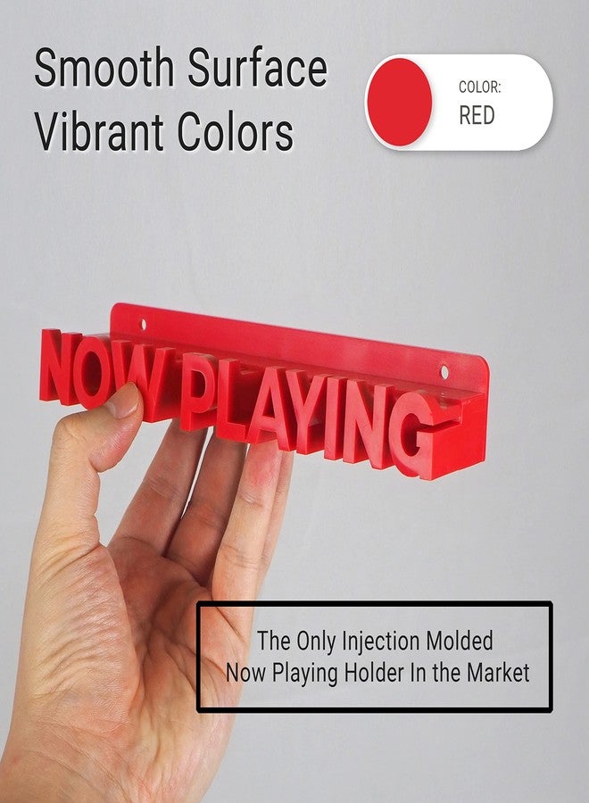 Noahrk Now Playing Vinyl Record Stand Wall Mount - Wall Holder Display Stand for Single to Triple LP - ABS Plastic (Red) - Image 3
