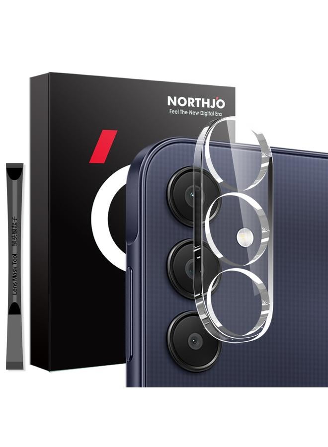 واقي عدسة الكاميرا لهاتف Samsung Galaxy A25 5G NORTHJO 3D HD من الزجاج المقوى (شفاف)